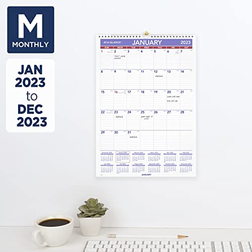 AT-A-GLANCE 2023 Wall Calendar, 12" x 17", Medium Tall, Spiral Bound, Monthly (PM228)