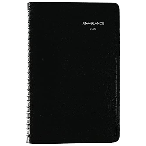 AT-A-GLANCE 2023 Weekly Planner, DayMinder, Hourly Appointment Book, 5" x 8", Small, Black (G20000)