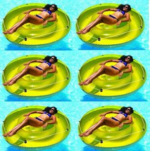 swimline 9050 72″ swimming pool sun tan lounger island float inflatables, 6-pack