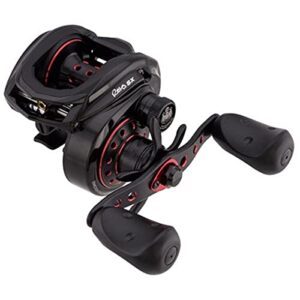 abu garcia revo4 sx revo sx low profile fishing reel, black/red