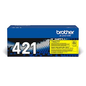 brother tn-421y toner cartridge, yellow, single pack, standard yield, includes 1 x toner cartridge, brother genuine supplies