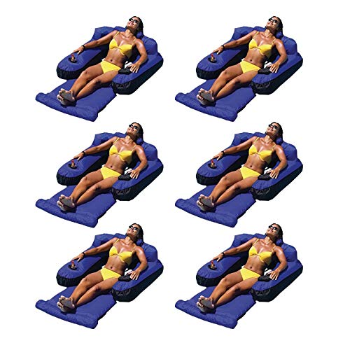 Swimline Swimming Pool Fabric Inflatable Ultimate Float Lounger Chair (6 Pack)