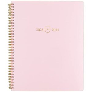 at-a-glance 2023-2024 planner, weekly & monthly academic, simplified by emily ley, 8-1/2″ x 11″, large, leatherette, blush (el13-905a)
