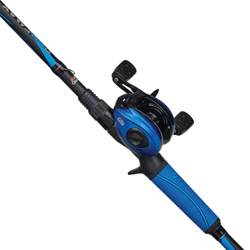 Abu Garcia Blue Max Low Profile Baitcast Reel and Fishing Rod Combo, 7'