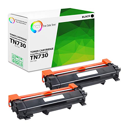 TCT Premium Compatible Toner Cartridge Replacement for Brother TN-730 TN730 Black Works with Brother HL-L2350DW L2370DW L2390DW, DCP-L2550DW, MFC-L2710DW L2730DW Printers (1,200 Pages) - 2 Pack