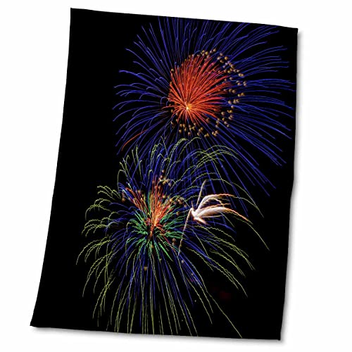 3dRose USA, Colorado, Frisco, Dillon Reservoir. Fireworks display, July 4th. - Towels (twl-190712-2)