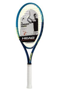 head ti. conquest tennis racket – pre-strung head light balance 27 inch racquet – 4 3/8 in grip