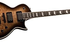 ESP 6 String LTD Deluxe EC-1000 Electric Guitar, Black Natural Burst, Right, (LEC1000BPBLKNB)