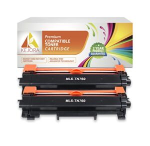 kejora compatible toner cartridges replacement for brother tn760 – high yield – black (3,000 page yield) (2 pack)