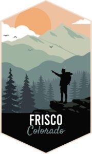 frisco colorado 2-inch vinyl decal sticker outdoors hike design