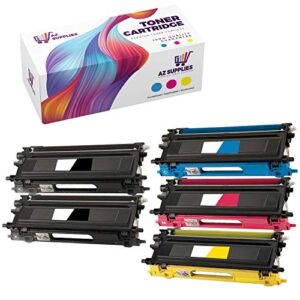 az supplies © premium oem quality 5pk tn115 high yield toner cartridges color set + black professionally remanufactured for brother dcp-9040cn, dcp-9045cdn, hl-4040cdn, hl-4040cn, hl-4070cdw, mfc-9440cn, mfc-9450cdn, mfc-9840cdw printers (2x black, 1x cya