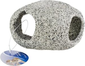 penn-plax deco-replicas granite aquarium ornament & hideaway – realistic stone appearance – safe for freshwater and saltwater tanks – large size