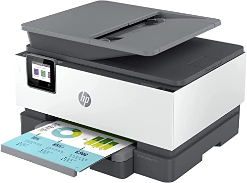 HP OfficeJet Pro 9018e All-in-One Wireless Color Inkjet Printer - Print Scan Copy Fax - 22 ppm, 4800 x 1200 dpi, 512MB Memory, 35-Sheet ADF, Auto 2-Sided Printing, Ethernet (Renewed)