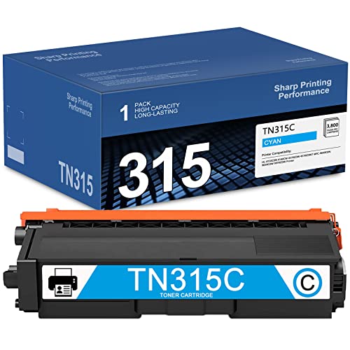 EAXIUCE (Cyan, 1-Pack) Compatible High Yield TN315 TN315C Toner Cartridge Replacement for Brother HL-4150CDN 4140CW 4570CDW 4570CDWT MFC-9640CDN 9650CDW 9970CDW Printer by PALLAEAXIUCEMTONER