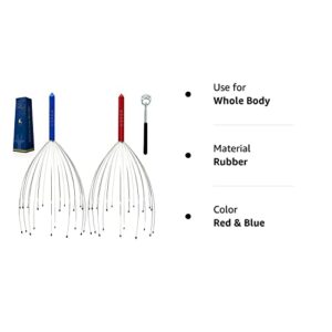 USAGA Head Scratcher, 20 Finger Head Massager, Scalp Massager, Head Whisk Massager for Head Body Stress Relax [2-Pack] Updated Version