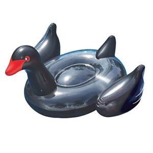 swimline 90628 giant black swan inflatable ride-on pool float large