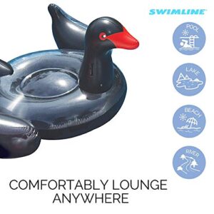 Swimline 90628 Giant Black Swan Inflatable Ride-On Pool Float Large