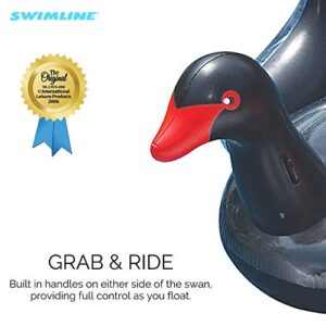 Swimline 90628 Giant Black Swan Inflatable Ride-On Pool Float Large