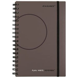 planning notebook by at-a-glance, undated, 5-1/2″ x 9″, small, plan. write. remember, with reference calendars, gray (70621030)