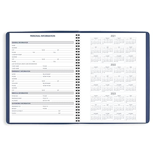 AT-A-GLANCE 2023 Weekly Planner, Quarter-Hourly Appointment Book, 8-1/4" x 11", Large, Fashion Color, Blue (7094020)