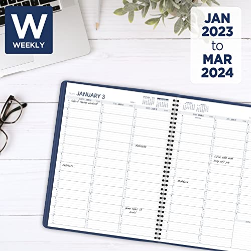 AT-A-GLANCE 2023 Weekly Planner, Quarter-Hourly Appointment Book, 8-1/4" x 11", Large, Fashion Color, Blue (7094020)
