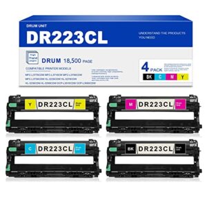 [1bk+1c+1m+1y] dr223cl compatible dr223cl dr-223cl drum unit replacement for brother mfc-l3770cdw l3710cw l3750cdw l3730cdw hl-3210cw 3230cdw 3270cdw 3230cdn 3290cdw dcp-l3510cdw l3550cdw printers
