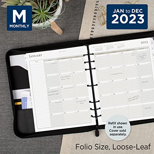 AT-A-GLANCE 2023 Monthly Planner Refill, 87329 Day-Timer, Size 5, Folio Size, Loose Leaf, Monthly Tabs (491-685)