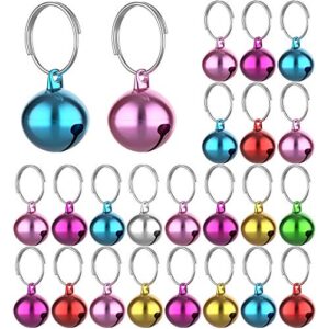 outus 24 sets of cat bells for cat and dog collar loud pendant pet cat and dog bell pet pendant accessories (mixed color)