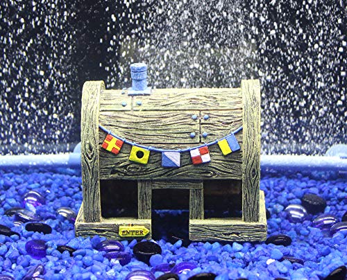 Penn-Plax Spongebob Squarepants Officially Licensed Aquarium Ornament – The Krusty Krab – Large