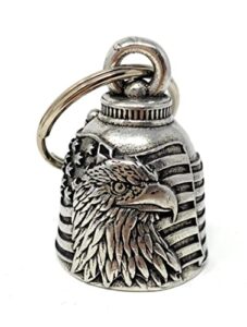 bravo bells us flag eagle bell – biker bell accessory or key chain for good luck on the road