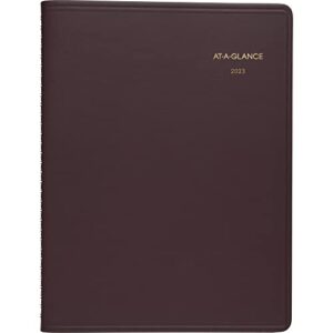 AT-A-GLANCE 2023 Weekly Planner, Quarter-Hourly Appointment Book, 13 Month, 8-1/4" x 11", Large, Winestone (7095050)