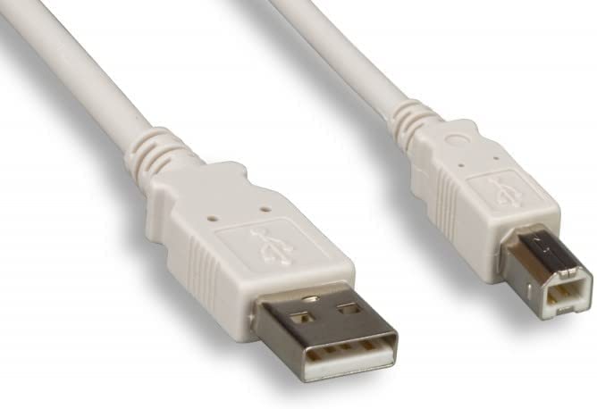 15ft DIGITMON Ivory A-Male to B-Male USB 2.0 High Speed Printer Cable for Brother HL-L2370DW XL Monochrome Laser Printer Printer