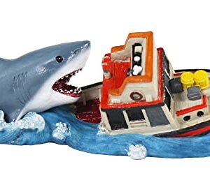 Penn-Plax Jaws Officially Licensed Aquarium Decoration – Boat Attack – Safe for Freshwater and Saltwater Fish Tanks – Small