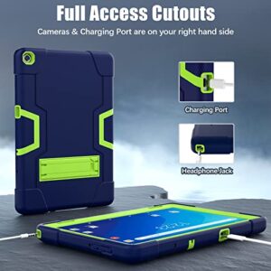 WESOROL for Walmart ONN 10.1 Inch Tablet Case Gen 2 2020 (Model 100011886) Only, Shockproof Kids Friendly Heavy Duty Hybrid Rugged Case with Built-in Kickstand for ONN 10.1 Tablet, Navy+Green