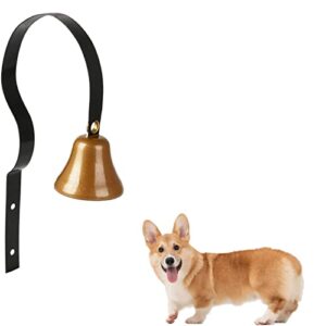 goldtiger dog doorbell,fixed metal dog doorbell,dog bell for door potty training,bell for dogs to ring to go outside,manual assemble wall mounted dog door bell (black)