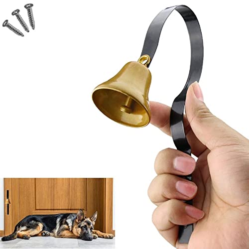 GoldTiger Dog Doorbell,Fixed Metal Dog Doorbell,Dog Bell for Door Potty Training,Bell for Dogs to Ring to go Outside,Manual Assemble Wall Mounted Dog Door Bell (Black)