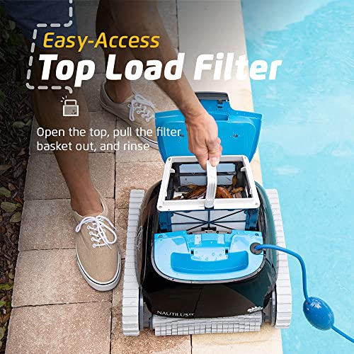 Dolphin Nautilus CC Automatic Robotic Pool Cleaner - Ideal for Above and In-Ground Swimming Pools up to 33 Feet - with Large Capacity Top Load Filter Basket…