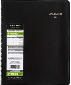 2022 monthly planner & appointment book by at a glance – large 9″ x 11″ – black – professional spiral bound annual 15 month schedule calendar for women and men 70-950