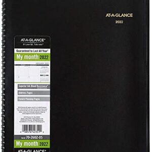 2022 monthly Planner & Appointment Book By At A Glance - Large 9" x 11" - Black - Professional Spiral Bound Annual 15 Month Schedule Calendar For Women And Men 70-950