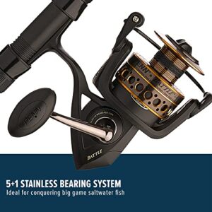 PENN Battle Spinning Reel and Fishing Rod Combo Kit with Spare Spool and Reel Cover, Black, 4000 - 7' - Medium - 1pc