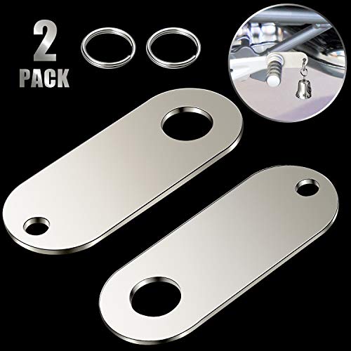 2 Pieces Motorcycle Bell Hangers Motorcycle Luck Riding Bell Hangers and 2 Pieces Split Rings, Fits for Any Bells, Compatible with (Silver)