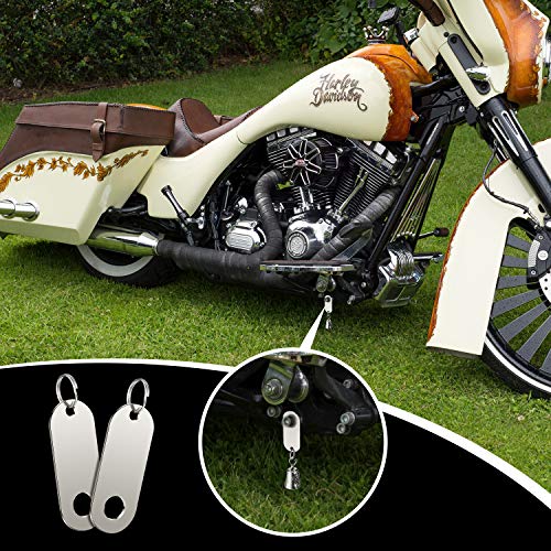 2 Pieces Motorcycle Bell Hangers Motorcycle Luck Riding Bell Hangers and 2 Pieces Split Rings, Fits for Any Bells, Compatible with (Silver)