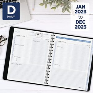 AT-A-GLANCE 2023 Daily Planner, Hourly Appointment Book, 6-1/2" x 8-3/4", Medium, Monthly Tabs, The Action Planner, Black (70EP0305)