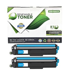 renewable toner compatible toner cartridge replacement for brother tn227c tn227 printers hl-l3210 hl-l3230 hl-l3270 hl-l3290 mfc-l3710 mfc-l3750 mfc-l3770 (pack of 2 cyan)
