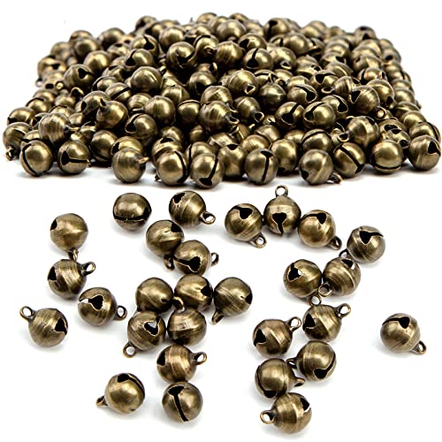 MCPINKY Bronze Jingle Bell,400pcs Small Bells DIY Mini Bell Bracelet Anklets Necklace Knitting and Jewelry Making,6mm