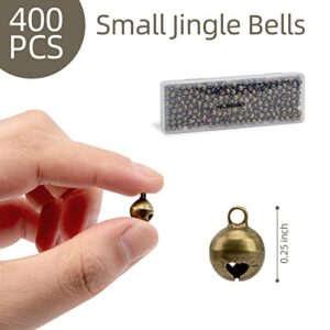 MCPINKY Bronze Jingle Bell,400pcs Small Bells DIY Mini Bell Bracelet Anklets Necklace Knitting and Jewelry Making,6mm