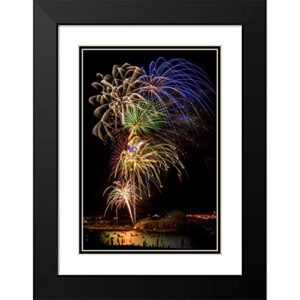 ArtDirect Colorado, Frisco Fireworks Display on July 4th XV 13x18 Black Modern Wood Framed with Double Matting Museum Art Print by Lord, Fred