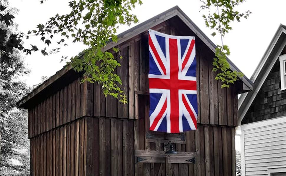 FLAGWIN British Flag 2x3 FT United Kingdom Flags, Embroidered Sewn Stripes Union Jack England Flags, Heavy Duty UK British National Flag Banner Outdoor