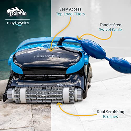 Dolphin Nautilus CC Plus Robotic Pool Vacuum Cleaner — Smart Navigation and Top Load Filter for an Ultimate Clean — Ideal for All Types of In-Ground Swimming Pools up to 50 Feet in Length