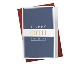 60th birthday card for him her – 60th anniversary card – 60 years old birthday card for brother sister friend – happy 60th birthday card for men women – karto – navy